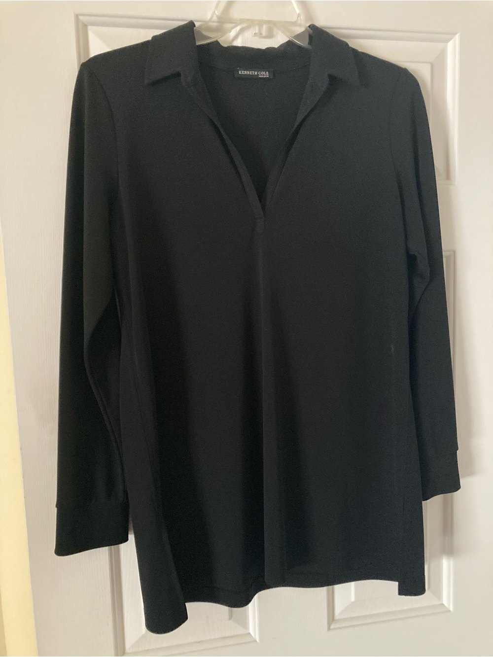 Kenneth Cole Black Long-Sleeve Tunic /top